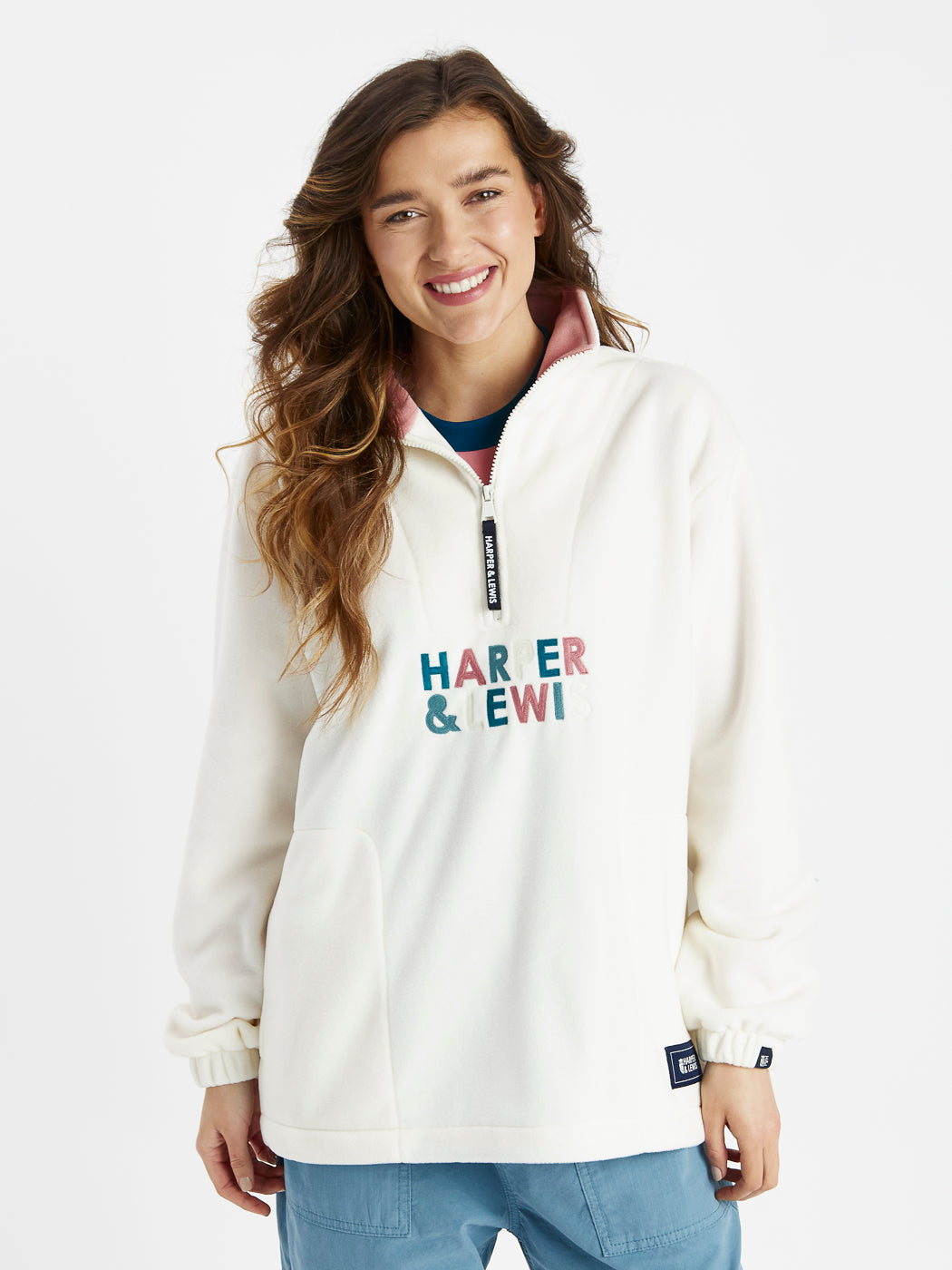 Blanche 1/4 Zip Fleece Cream – Harper & Lewis