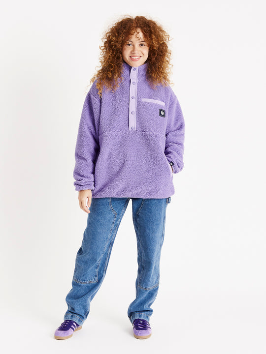 Hawthorn Popper Neck Sherpa Fleece Deep Lavender