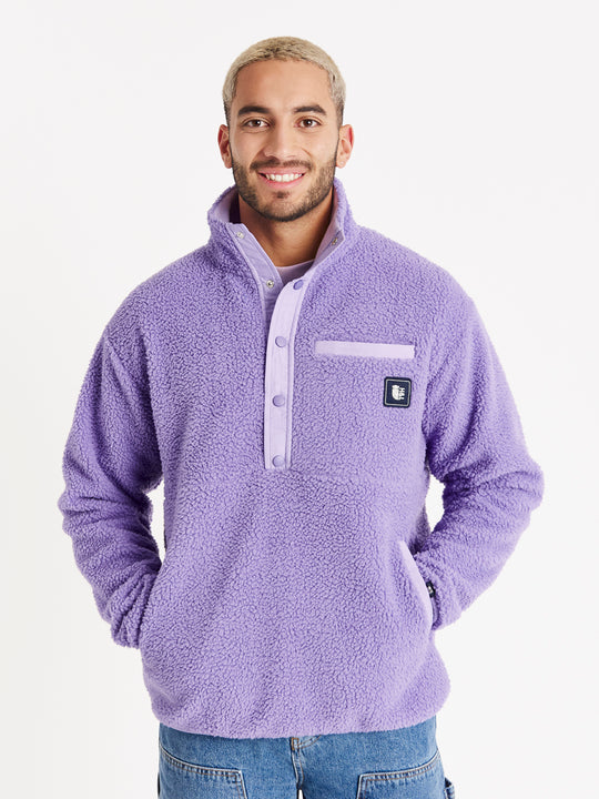 Hawthorn Popper Neck Sherpa Fleece Deep Lavender