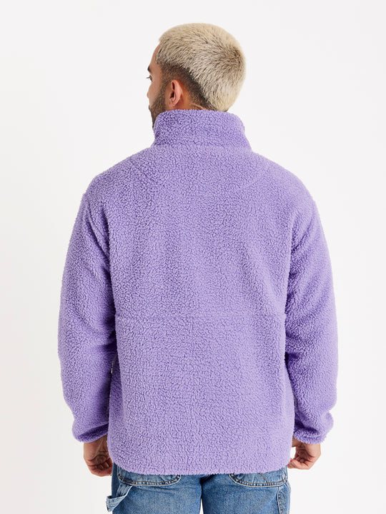 Hawthorn Popper Neck Sherpa Fleece Deep Lavender