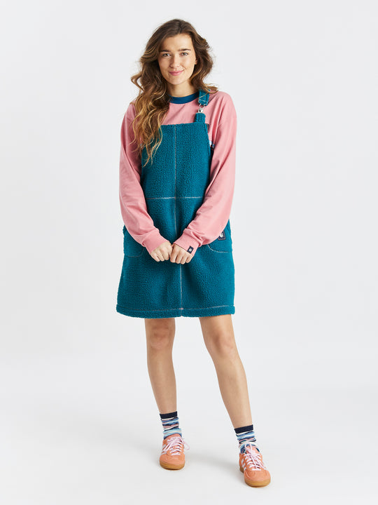 Syd Sherpa Fleece Pinafore-jurk