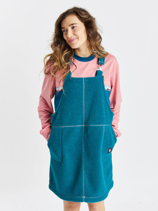 Syd Sherpa Fleece Pinafore-jurk