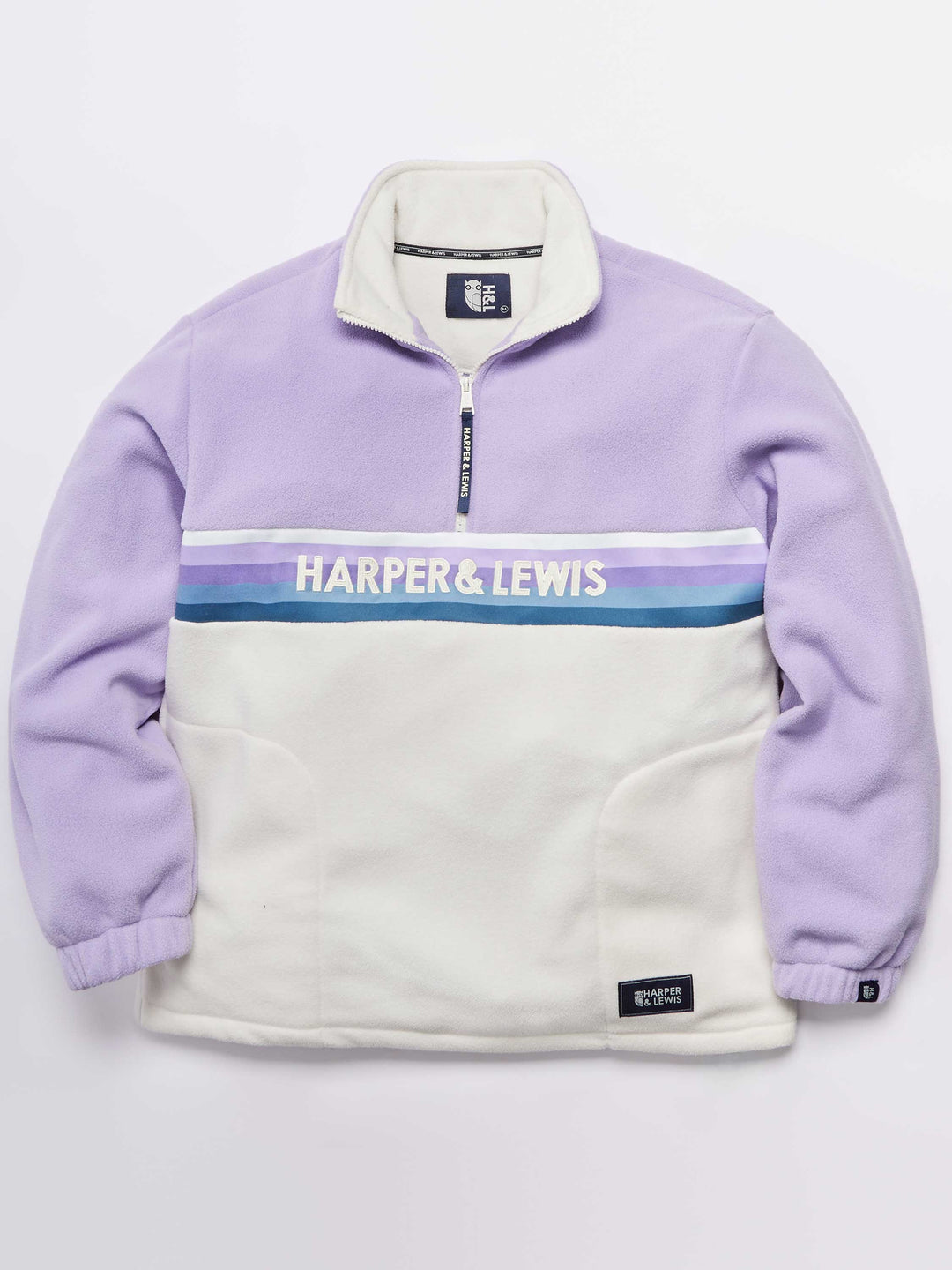 One Eighty 1/4 Zip Fleece Lavender & Cream