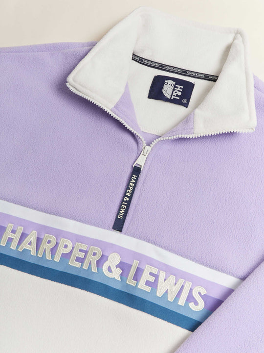 One Eighty 1/4 Zip Fleece Lavender & Cream