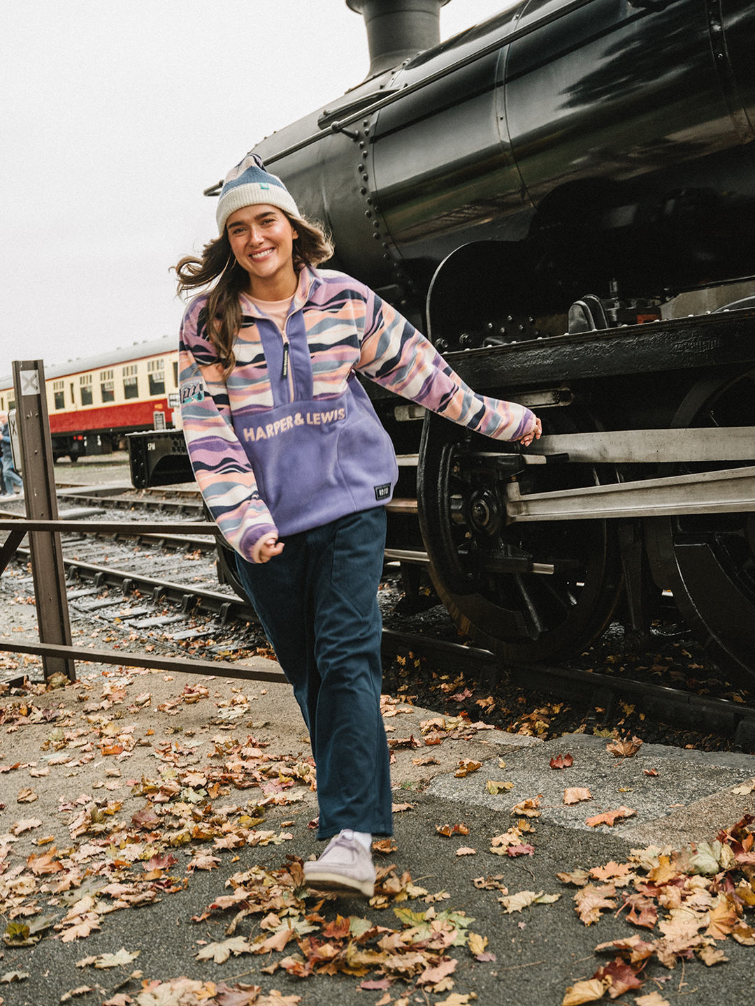 Bodie Retro Pattern 1/4 Zip Fleece