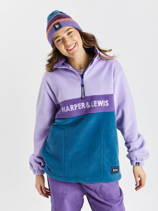 Mellow 1/4 Zip Fleece Lavender & Deep Purple