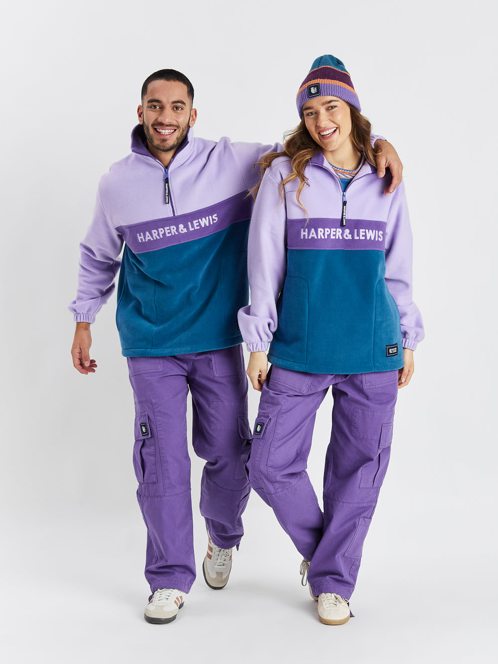 Mellow 1/4 Zip Fleece Lavender & Deep Purple