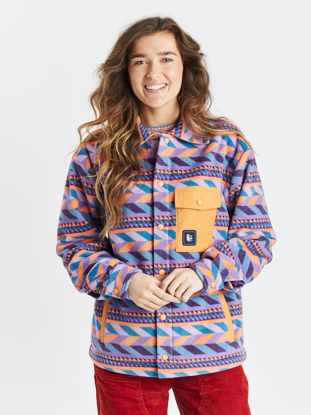 Greer Retro Pattern Fleece Shirt