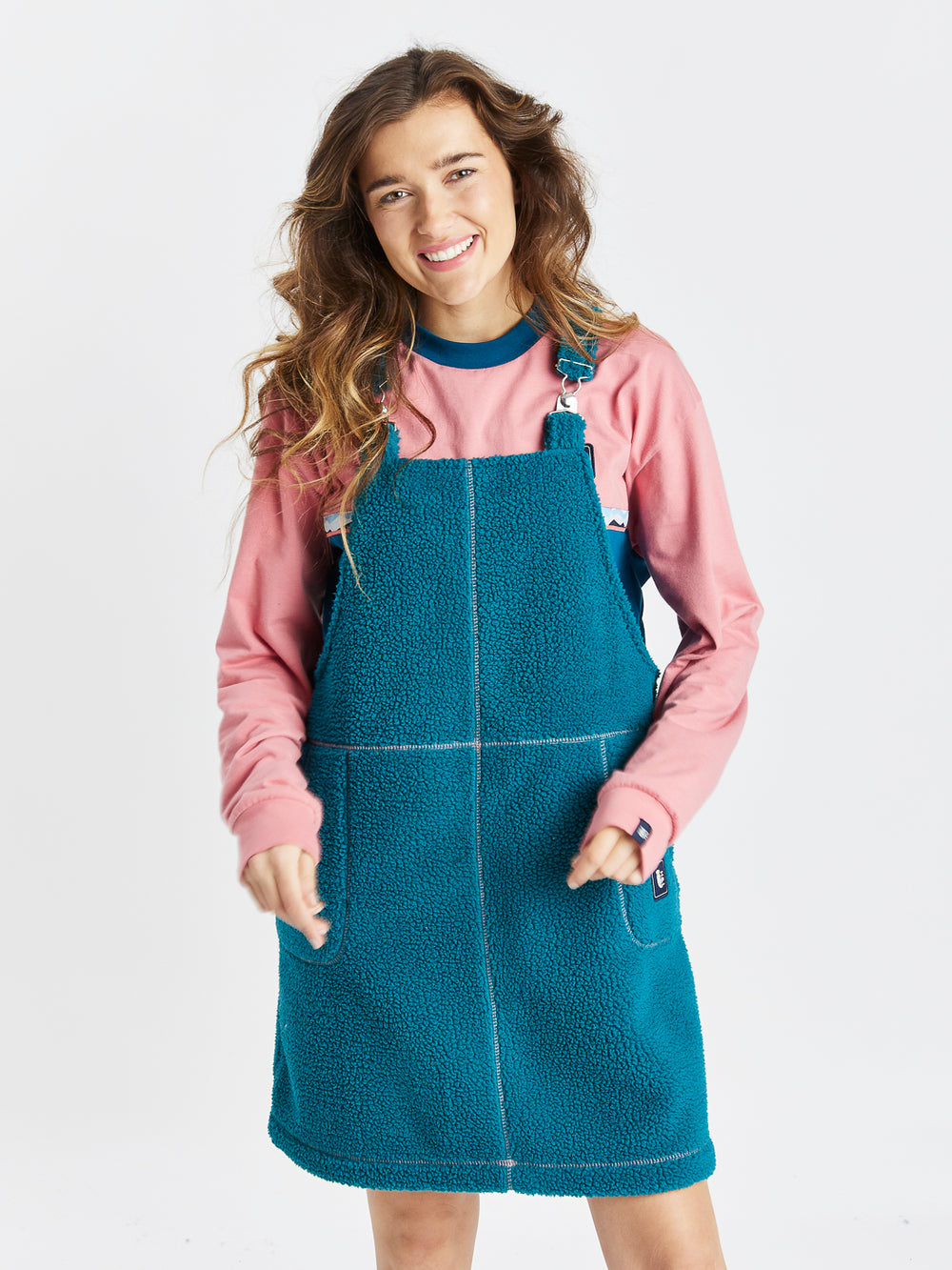 Syd Sherpa Fleece Pinafore-jurk