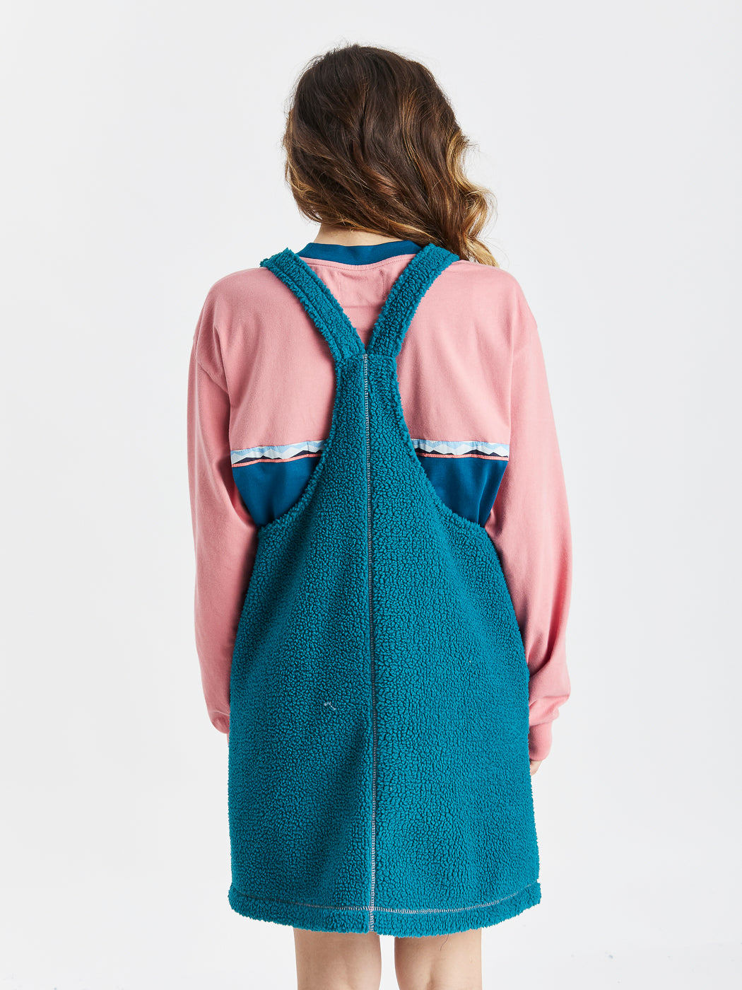 Syd Sherpa Fleece Pinafore Dress