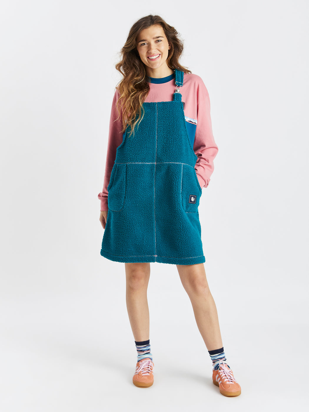 Syd Sherpa Fleece Pinafore-jurk