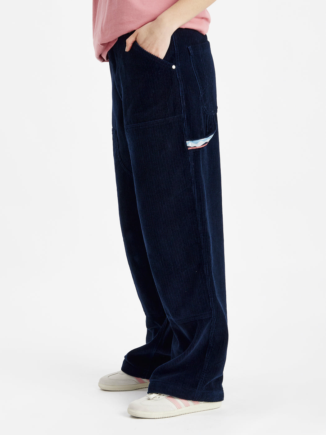 Mills Corduroy Trousers Navy – Harper Lewis - Main Image
