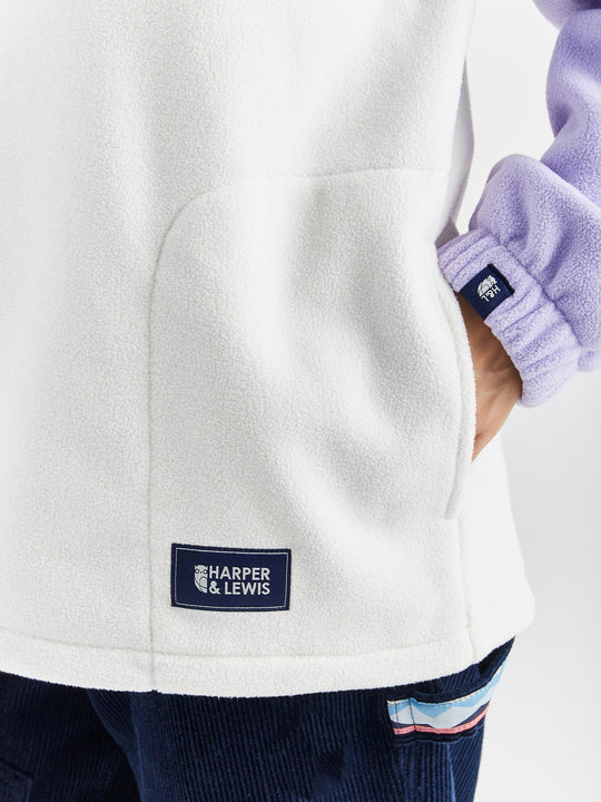 One Eighty 1/4 Zip Fleece Lavendel &amp; Crème