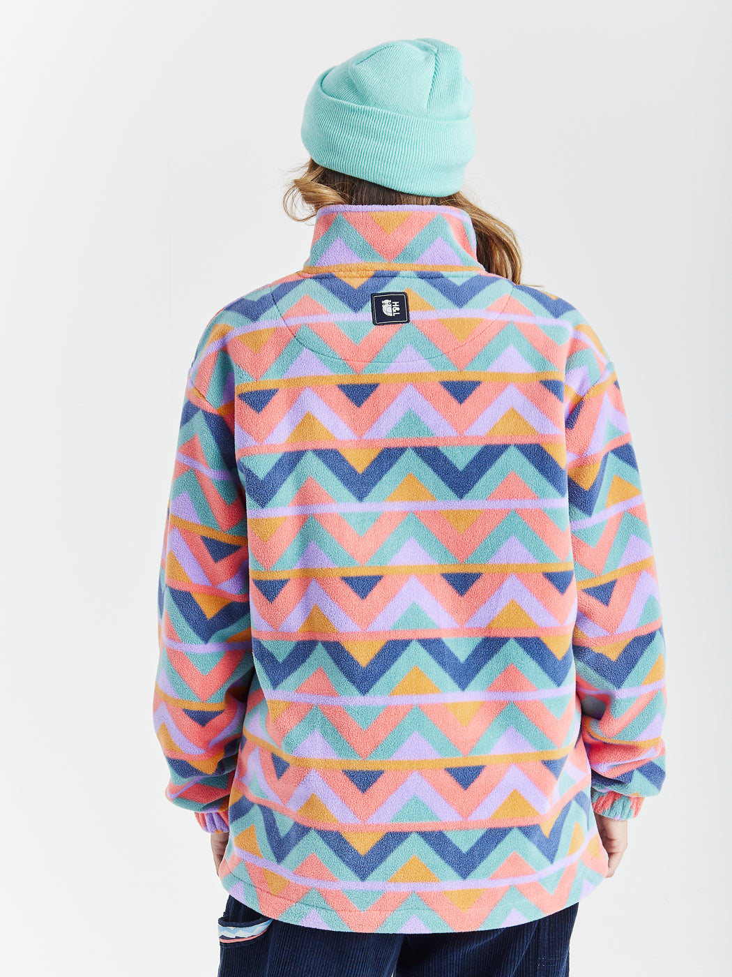 Raver Retro Pattern 1/4 Zip Fleece Coral Airforce – Harper Lewis