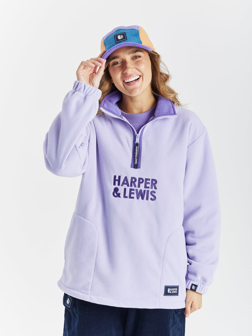 Elsa 1/4 rits fleece lavendel