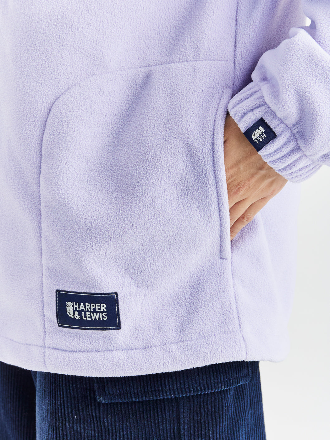 Elsa 1/4 rits fleece lavendel