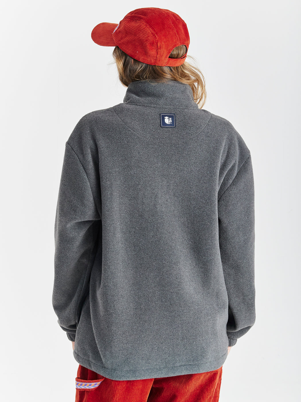 Aubin 1/4 rits fleece grijs