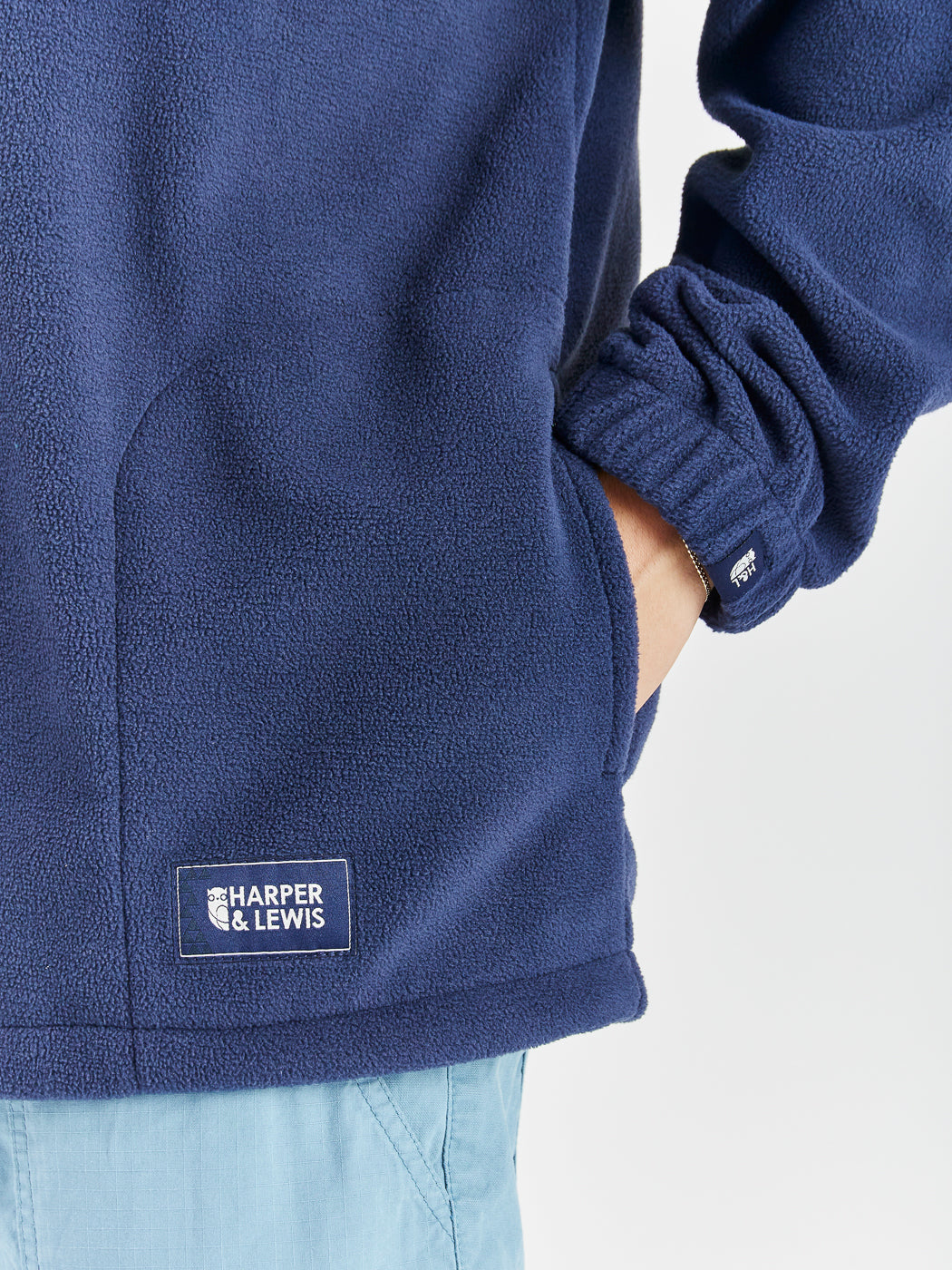 Ocean 1/4 rits fleece marineblauw