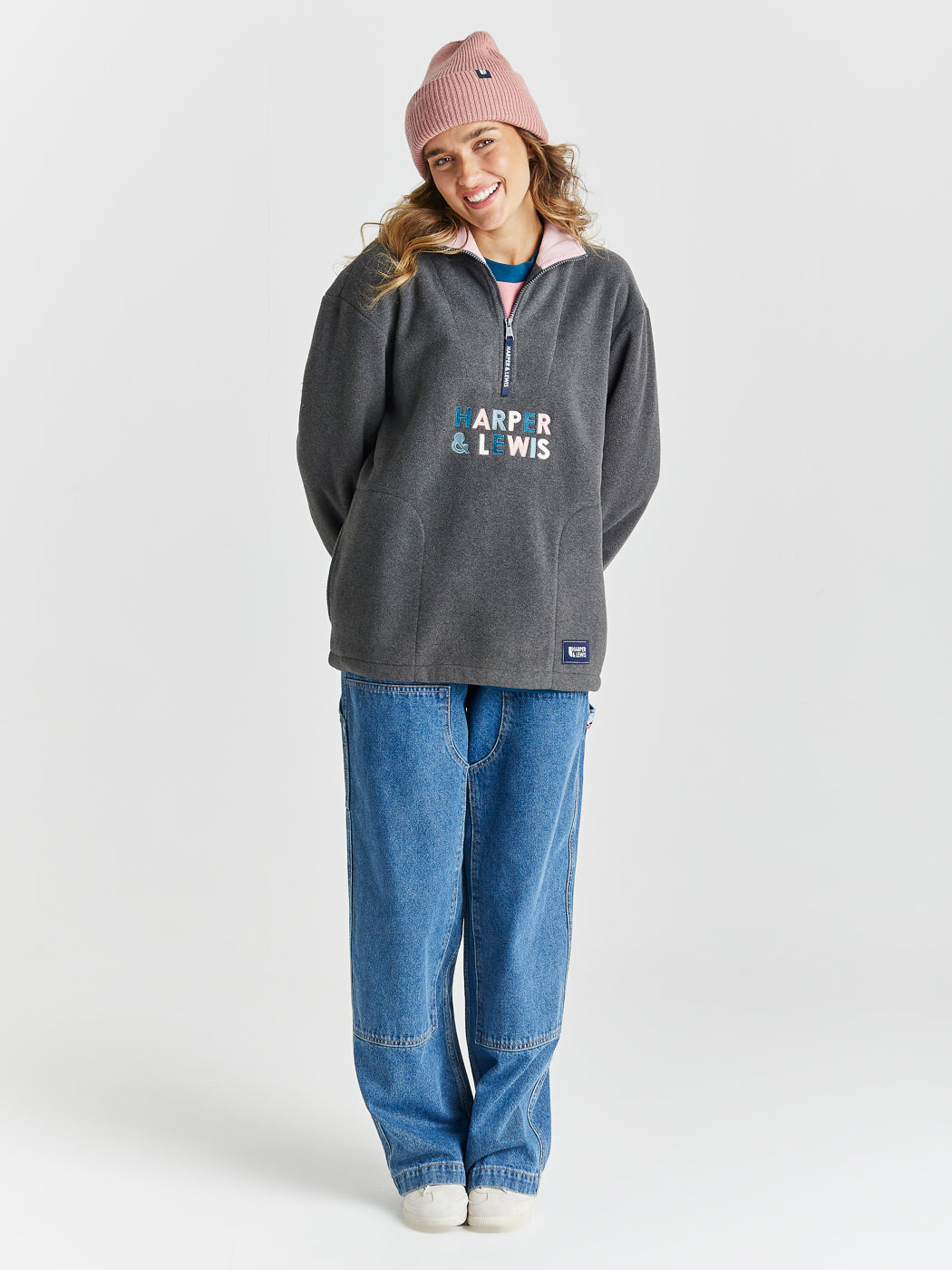 Kelsey Fleece mit 1/4-Reißverschluss, Grau