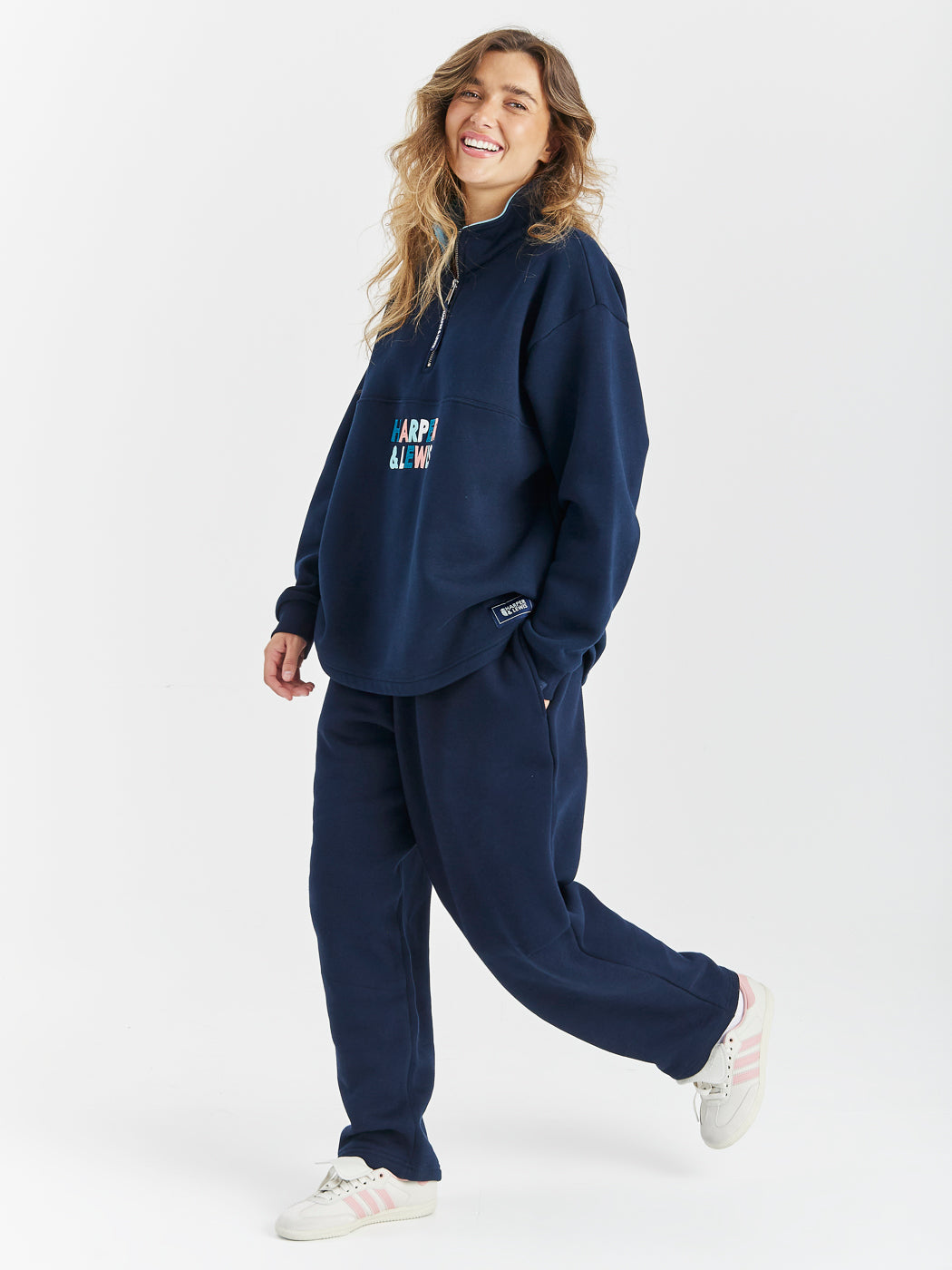 Aya Barrel Joggers Navy