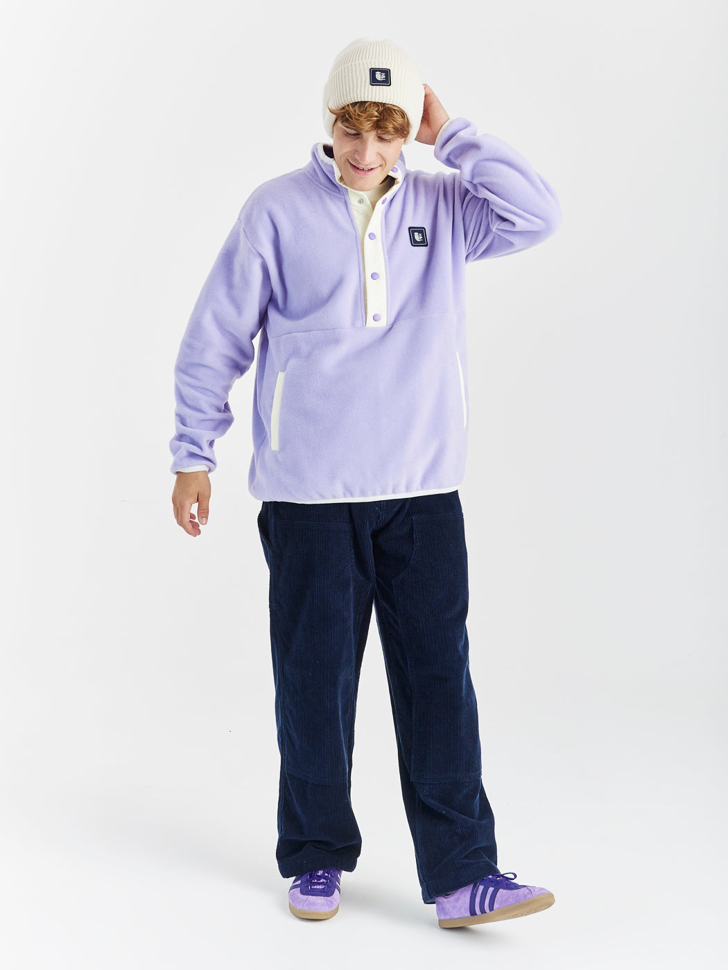 Peyton Popper Neck Fleece Lavender