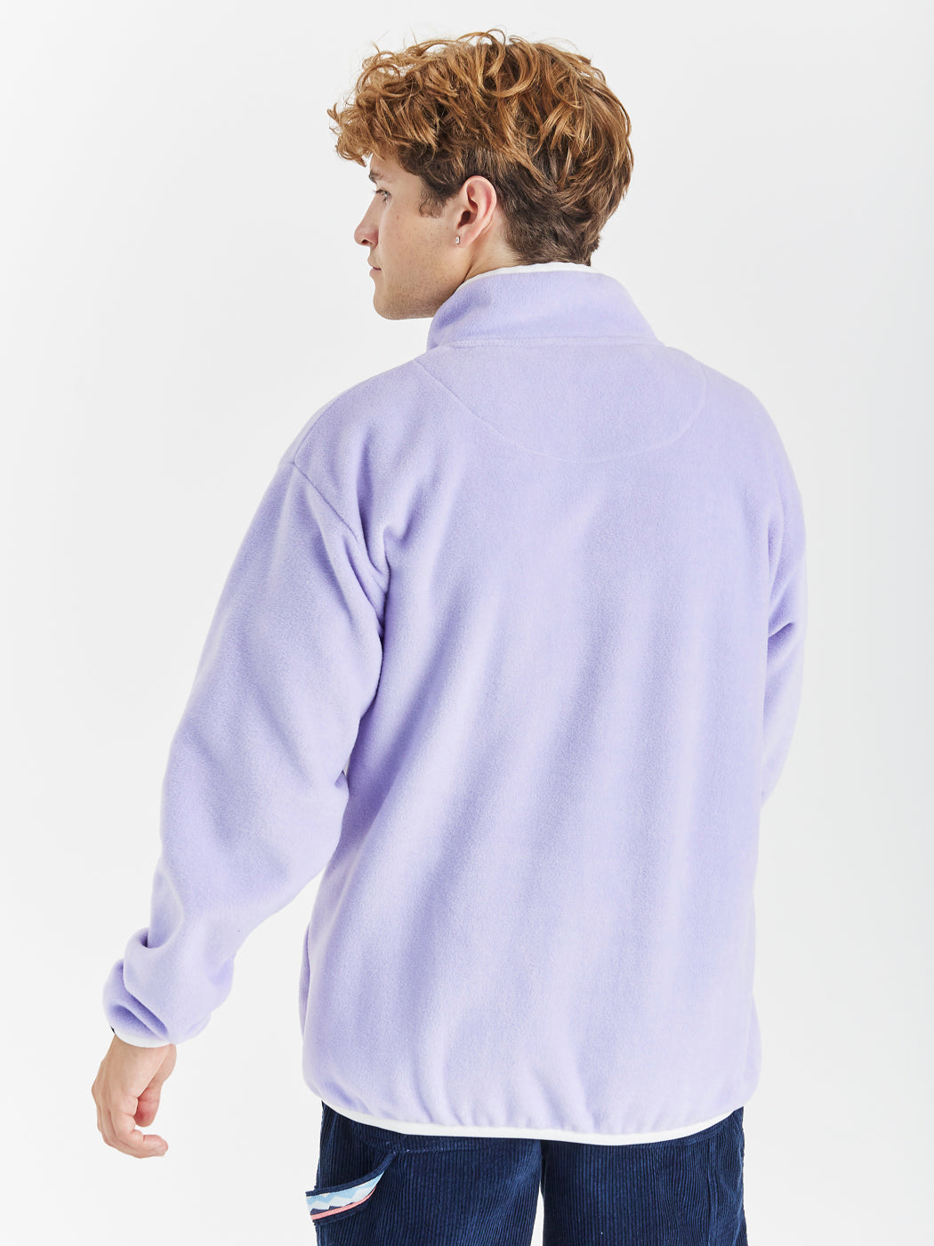 Peyton Fleece mit Druckknopf am Hals, Lavendel