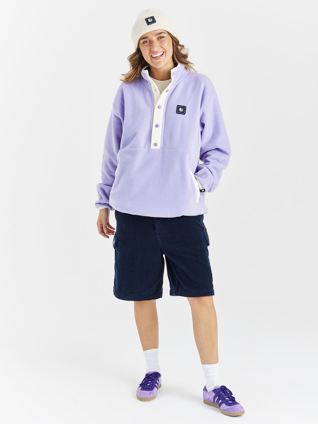 Peyton Popper Neck Fleece Lavender