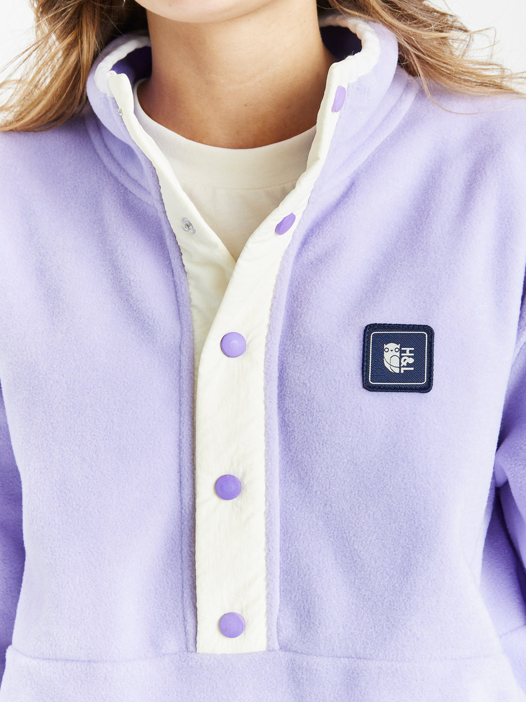 Peyton Popper Neck Fleece Lavendel