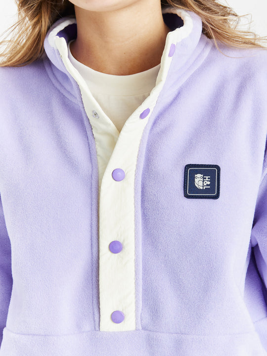 Peyton Popper Neck Fleece Lavender