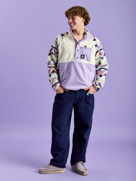 Sutton Retro Pattern Popper Neck Fleece