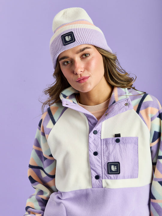 Sutton Retro Pattern Popper Neck Fleece