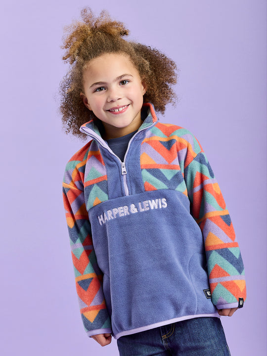 Kids Bodie Retro Pattern 1/4 Zip Fleece