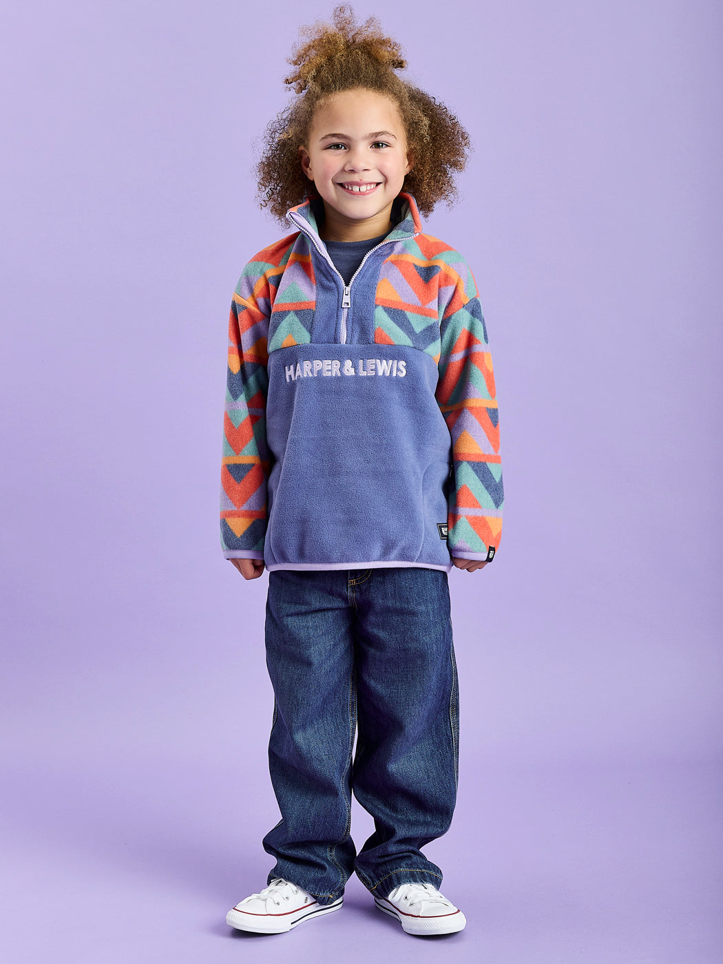 Kids Bodie Retro Pattern 1/4 Zip Fleece