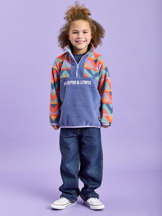 Kids Bodie Retro Pattern 1/4 Zip Fleece