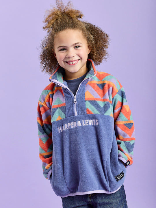 Kids Bodie Retro Pattern 1/4 Zip Fleece