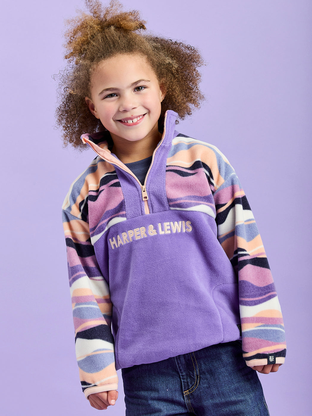 Kids Bodie Retro Pattern 1/4 Zip Fleece