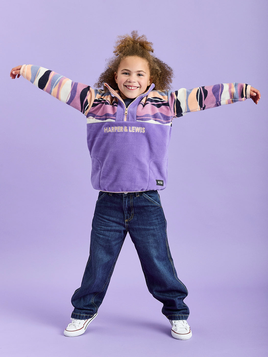 Kids Bodie Retro Pattern 1/4 Zip Fleece