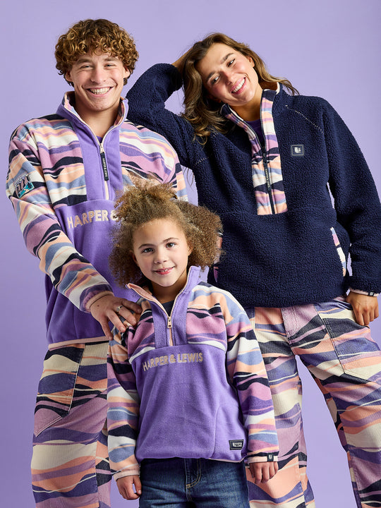 Kids Bodie Retro Pattern 1/4 Zip Fleece