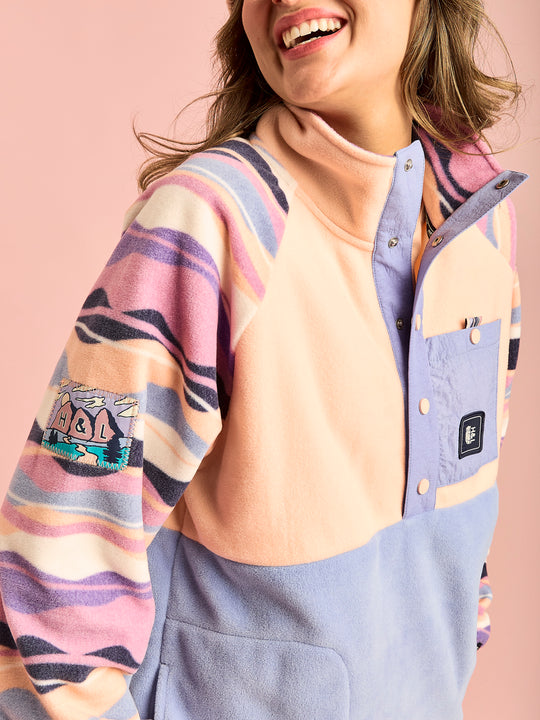 Sutton Retro Pattern Popper Neck Fleece