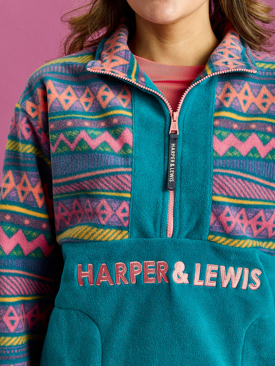 Bodie Retro Pattern 1/4 Zip Fleece