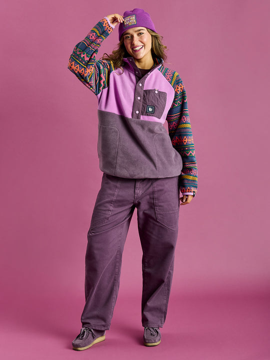 Sutton Retro Pattern Popper Neck Fleece