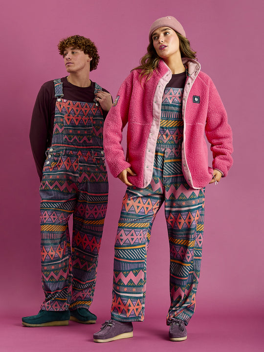 Lois Retro Pattern Corduroy Dungarees