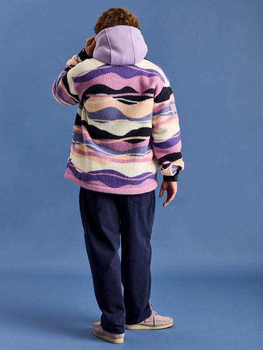 Beau Retro Pattern Sherpa Fleece Shirt