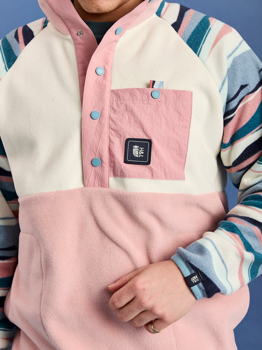 Sutton Retro Pattern Popper Neck Fleece