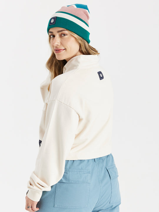 Kelsey Cropped 1/4 Zip Sweater Cream