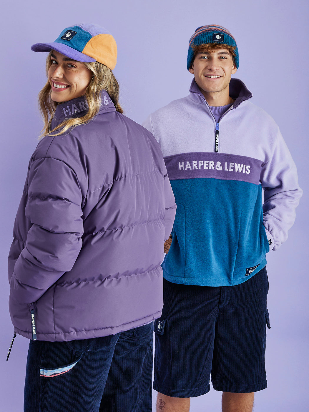 Mellow 1/4 Zip Fleece Lavender & Deep Purple