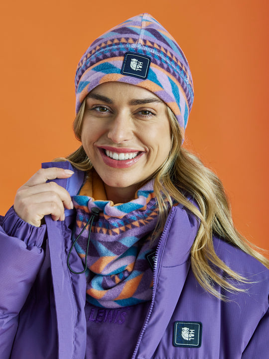 Raine Retro Patroon Fleece Snood