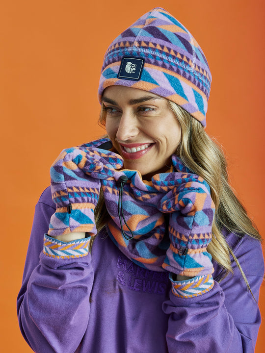 Raine Retro Patroon Fleece Snood