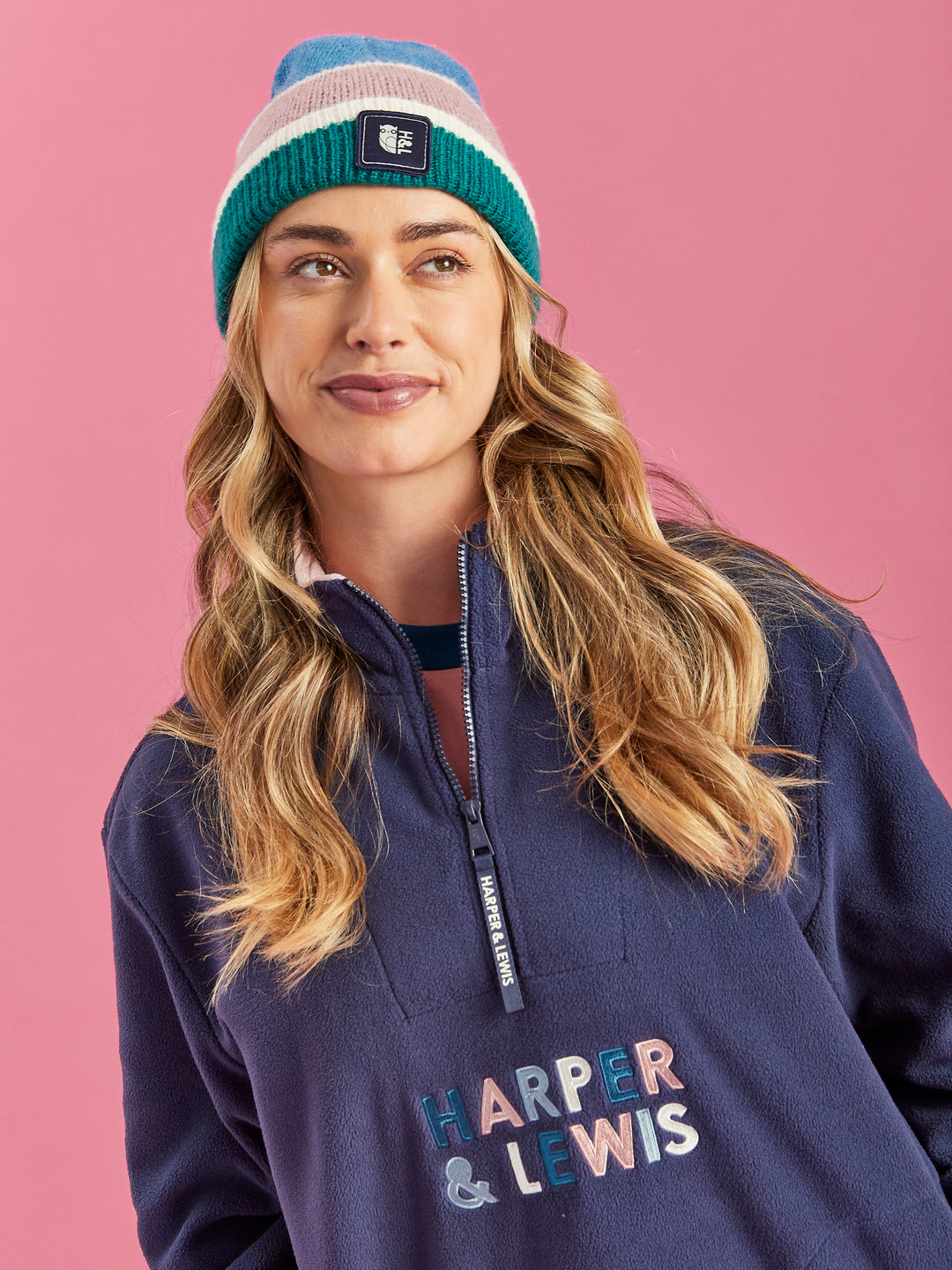 Kelsey 1/4 rits fleece marineblauw