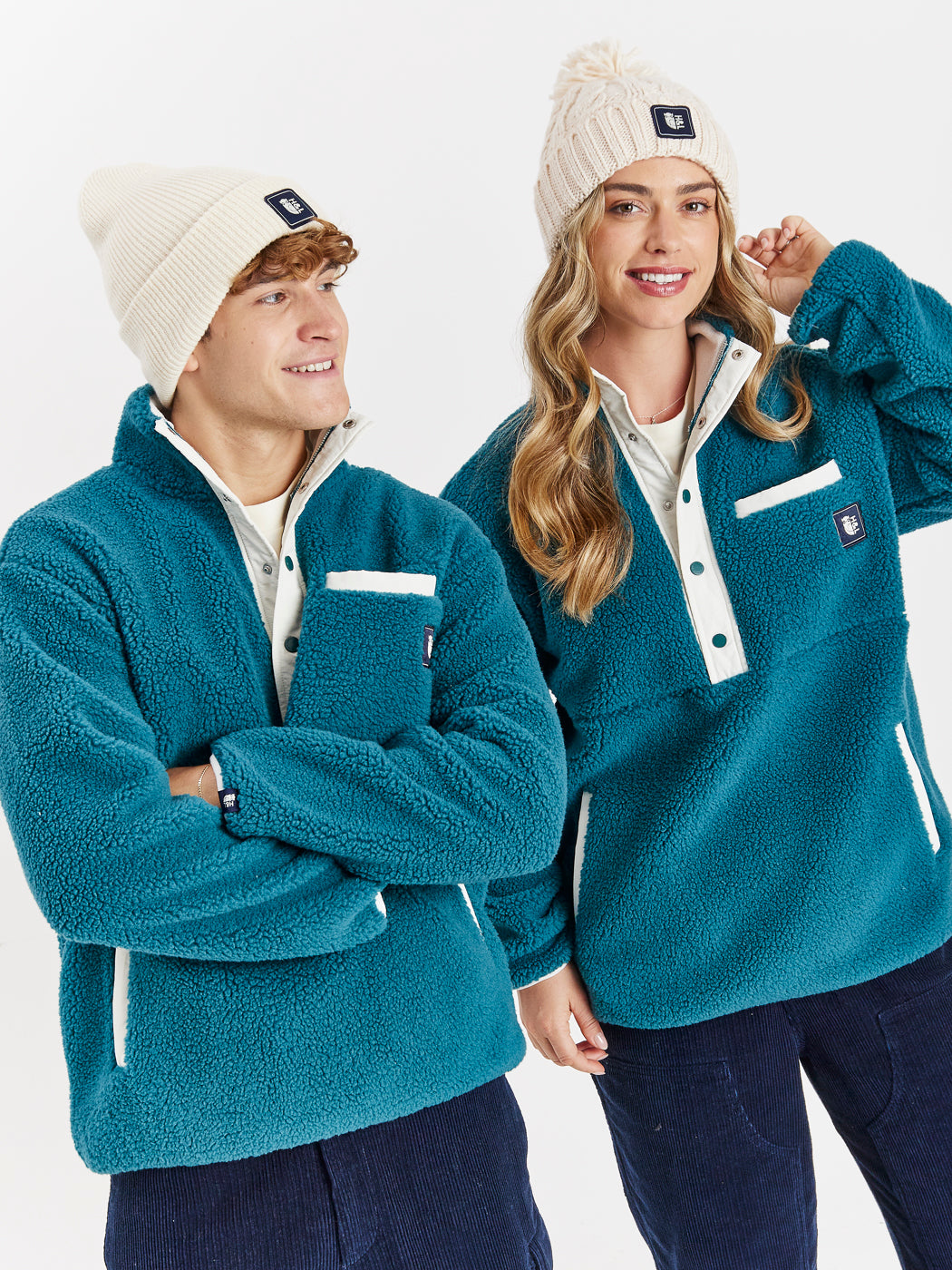 Double of the Hawthorn Sherpa Fleece in Dark Green, with an oversized fit.